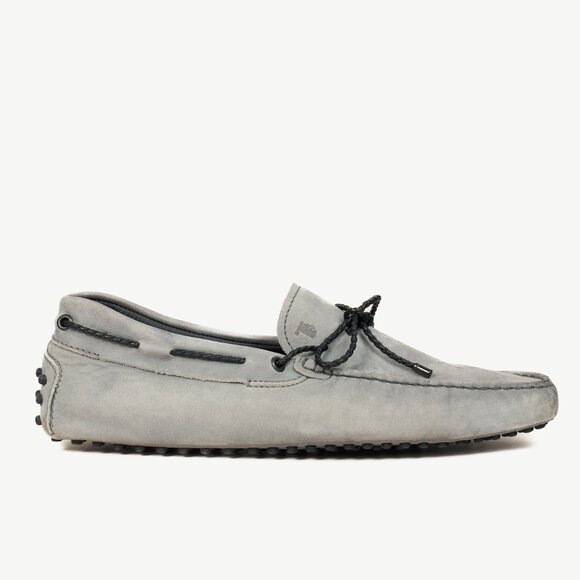 Tod's Gommino Blue Nubuck Leather Driving Shoes